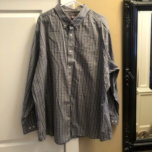 Mens Button down shirt EUC-Gray Plaid